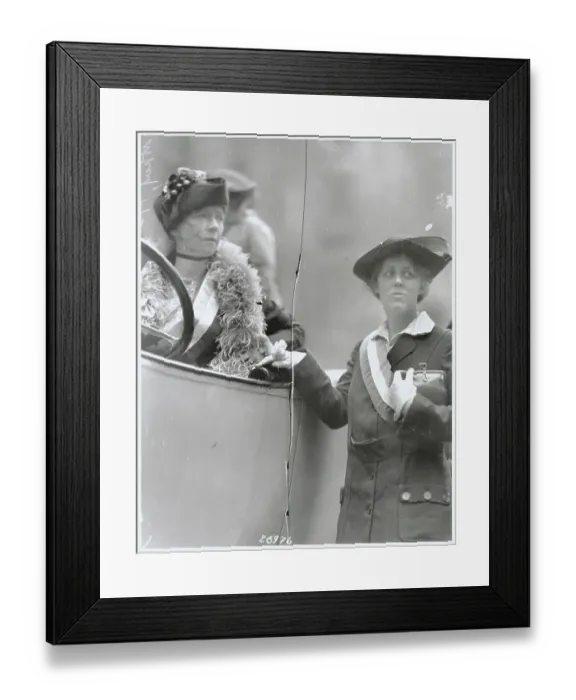 Framed Print : Socialite Women Conversing at Automobile Framed Print : Socialite Women Conversing at Automobile