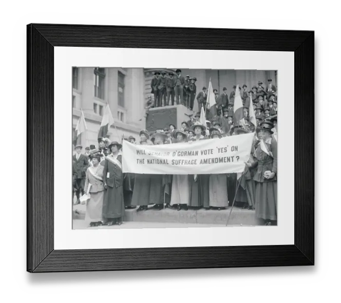 Framed Print : Suffragists Confronting O'Gorman Framed Print : Suffragists Confronting O'Gorman