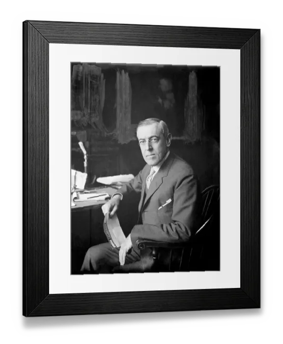 Framed Print : President Wilson Turning at His Desk for Camera Framed Print : President Wilson Turning at His Desk for Camera
