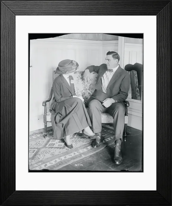 Framed Print : Boxer Jess Willard with Young Woman Framed Print : Boxer Jess Willard with Young Woman