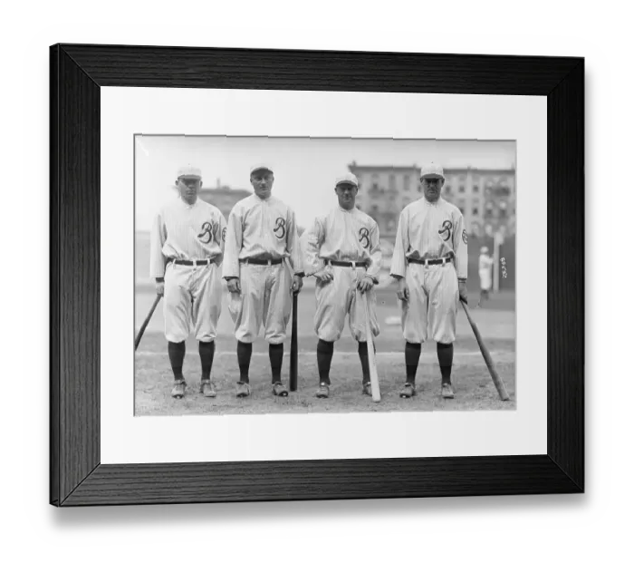 Framed Print : Baseball Players Posing Framed Print : Baseball Players Posing