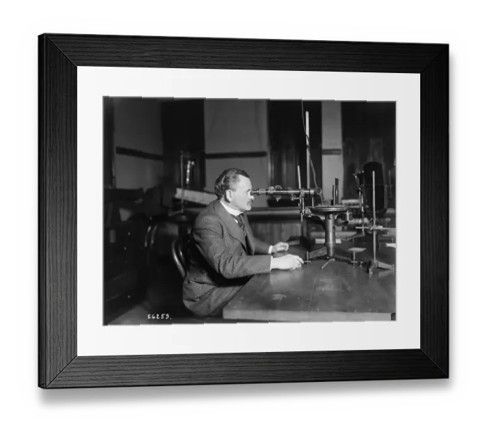 Framed Print : A. A. Michelson in Laboratory Framed Print : A. A. Michelson in Laboratory