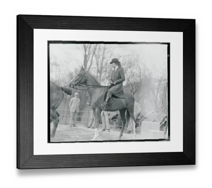 Framed Print : Miss Florence Loew on Horseback Framed Print : Miss Florence Loew on Horseback