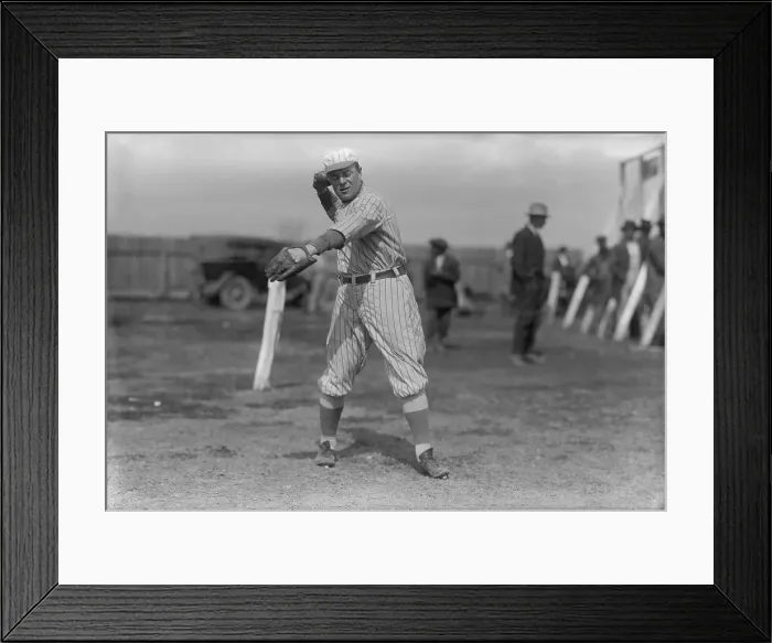 Framed Print : Baseball Player George Burns in Action Framed Print : Baseball Player George Burns in Action