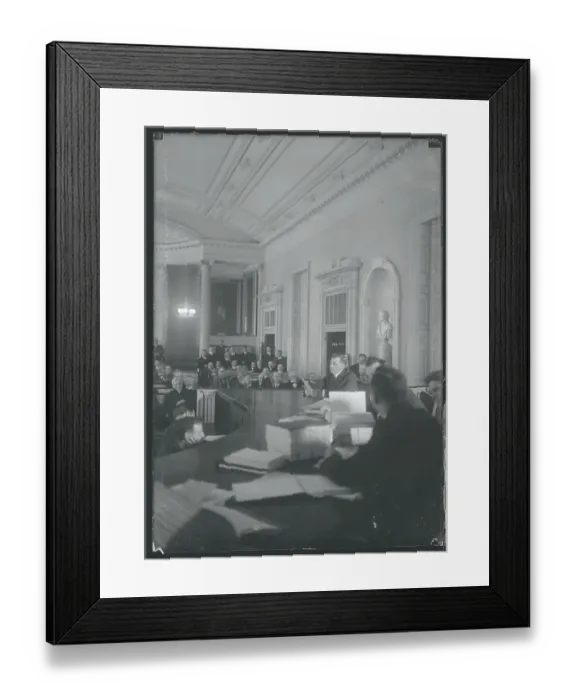 Framed Print : Edward Bassett During Hearing Framed Print : Edward Bassett During Hearing