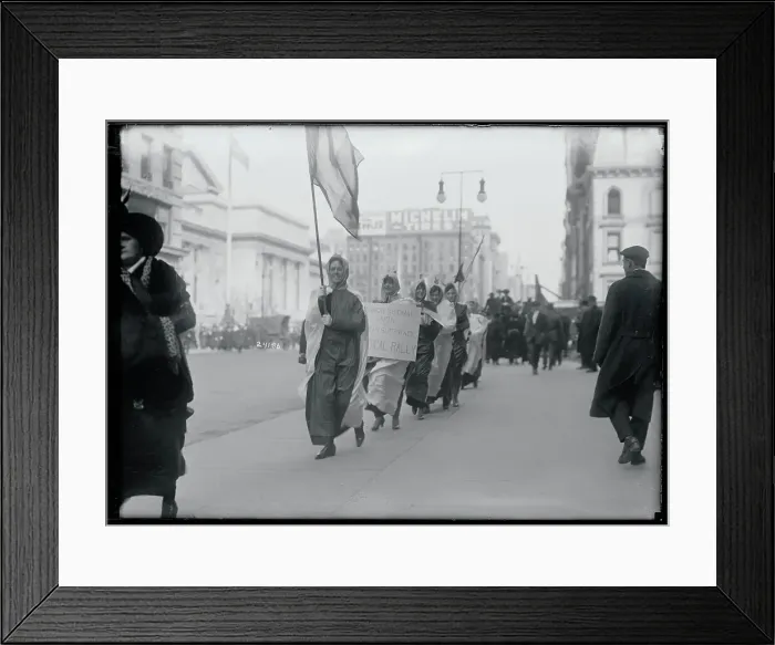 Framed Print : Suffragettes with Signs Framed Print : Suffragettes with Signs
