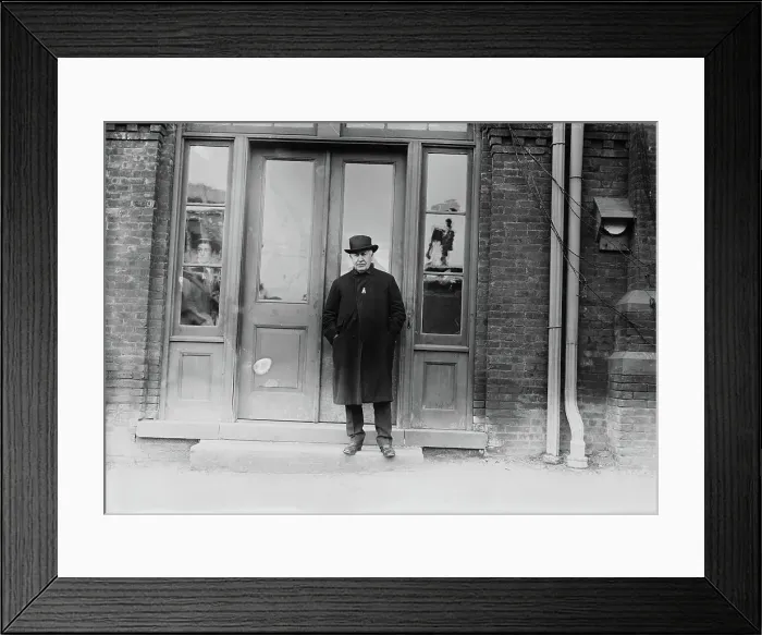 Framed Print : Thomas A. Edison at Building Entrance Framed Print : Thomas A. Edison at Building Entrance