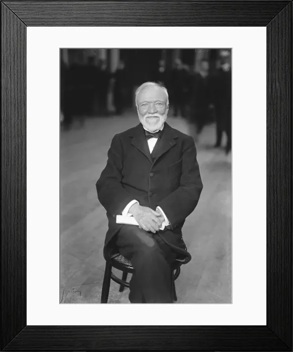 Framed Print : Industrialist Andrew Carnegie Waiting to Testify at Hearing Framed Print : Industrialist Andrew Carnegie Waiting to Testify at Hearing
