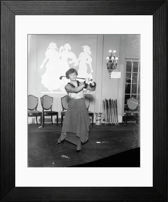 Framed Print : Wife of John Barrymore with Golf Club Framed Print : Wife of John Barrymore with Golf Club