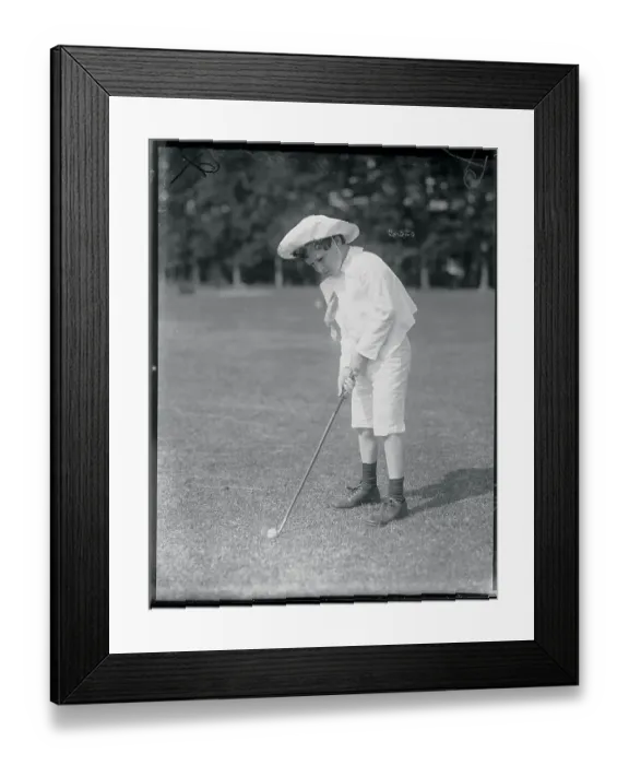 Framed Print : Boy Positioning Golf Club Framed Print : Boy Positioning Golf Club
