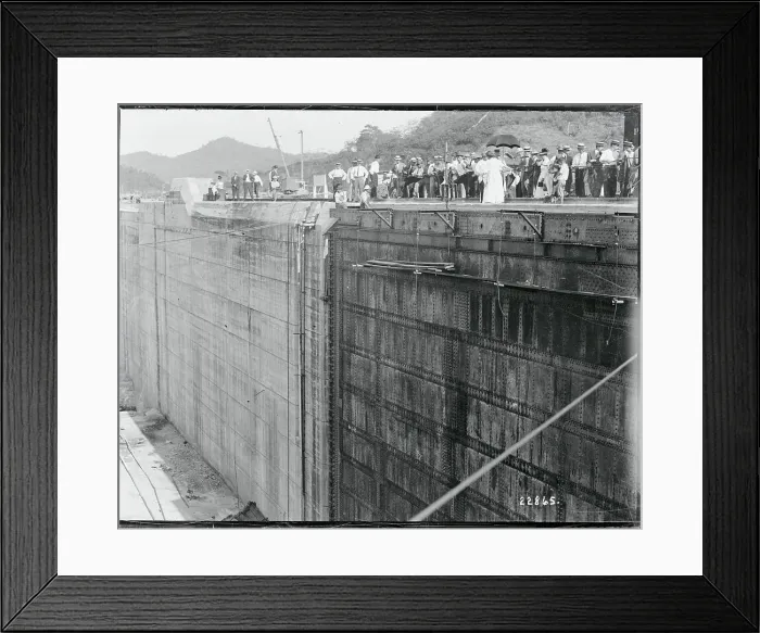 Framed Print : Onlookers Viewing the Gatun Locks Framed Print : Onlookers Viewing the Gatun Locks