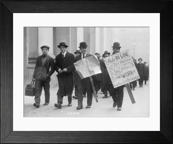 Framed Print : Workers Protesting Unemployment Framed Print : Workers Protesting Unemployment