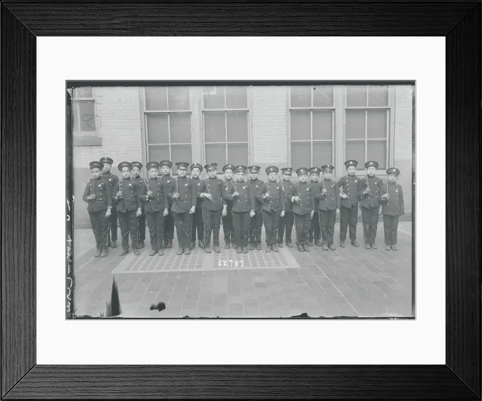 Framed Print : Juvenile Police Standing at Attention Framed Print : Juvenile Police Standing at Attention