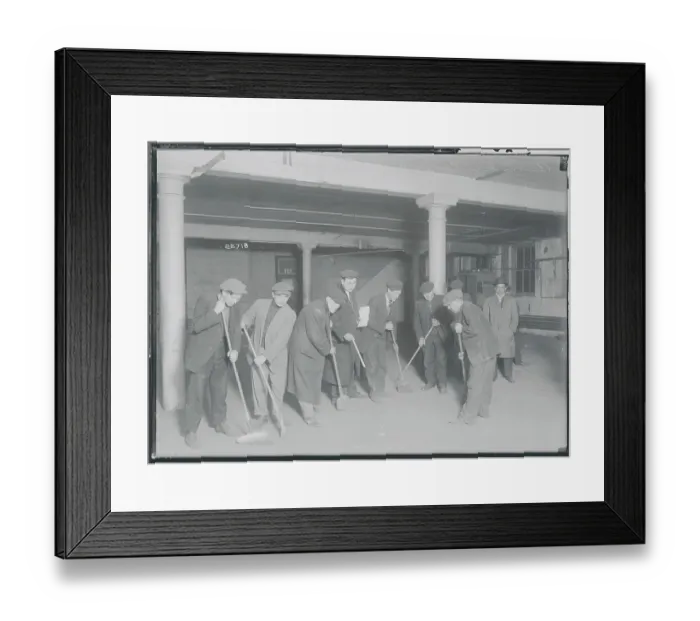 Framed Print : Hoboes Posing With Brooms Framed Print : Hoboes Posing With Brooms