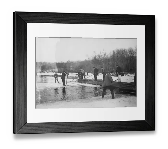 Framed Print : Workers Harvesting Ice Framed Print : Workers Harvesting Ice