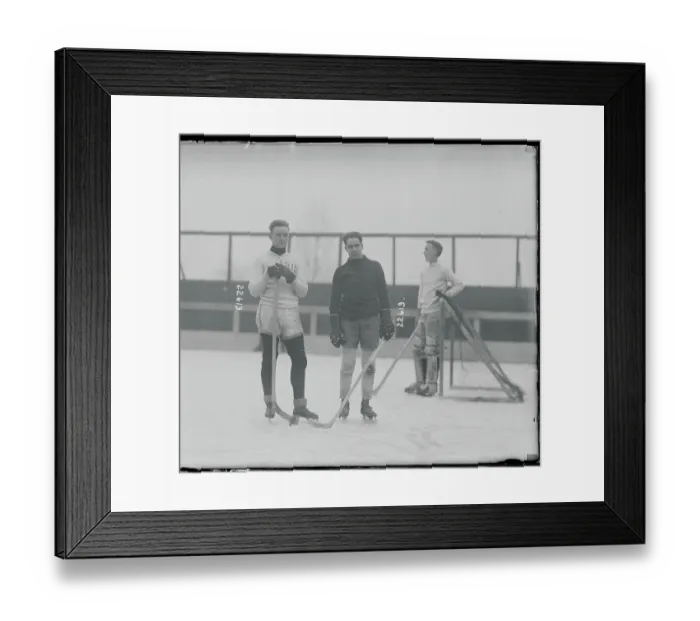 Framed Print : Hockey Players Posing On The Rink Framed Print : Hockey Players Posing On The Rink