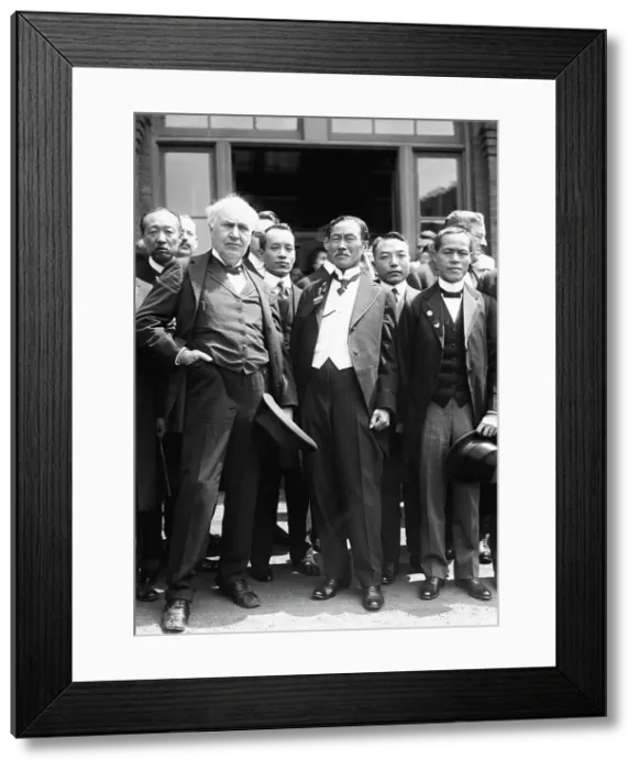 Framed Print : Thomas Edison with Wu Ching Ling and Others Framed Print : Thomas Edison with Wu Ching Ling and Others