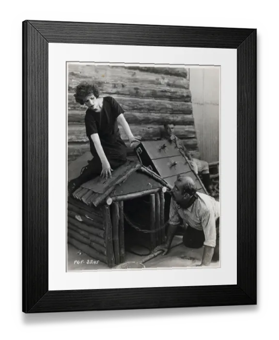 Framed Print : Man in the Dog House