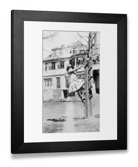 Framed Print : Portrait of Young Anne Morrow Climbing Arbor Framed Print : Portrait of Young Anne Morrow Climbing Arbor