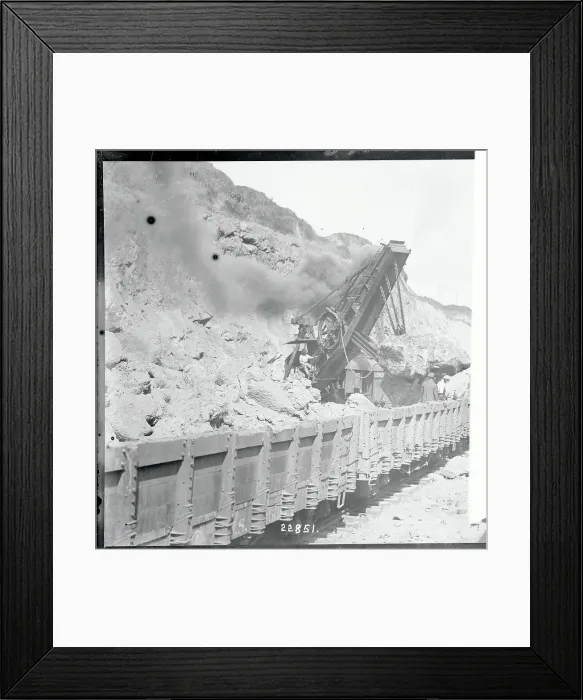 Framed Print : Man Operating a Steam Shovel Framed Print : Man Operating a Steam Shovel