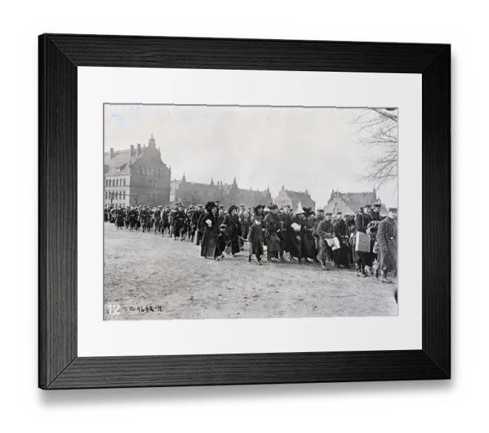 Framed Print : Women Saying Good Bye To Soldiers Framed Print : Women Saying Good Bye To Soldiers