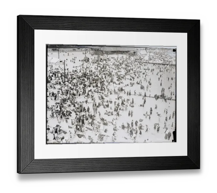 Framed Print : Crowds At Coney Island; Aerial View Framed Print : Crowds At Coney Island; Aerial View