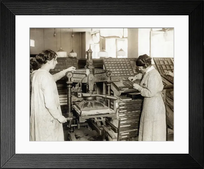 Framed Print : British Women Setting Type Framed Print : British Women Setting Type