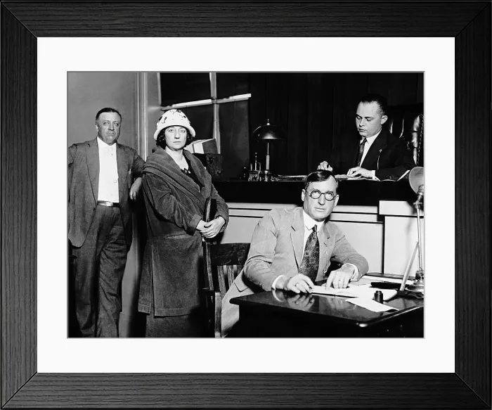 Framed Print : Walburga Oesterreich Arrainged in Court