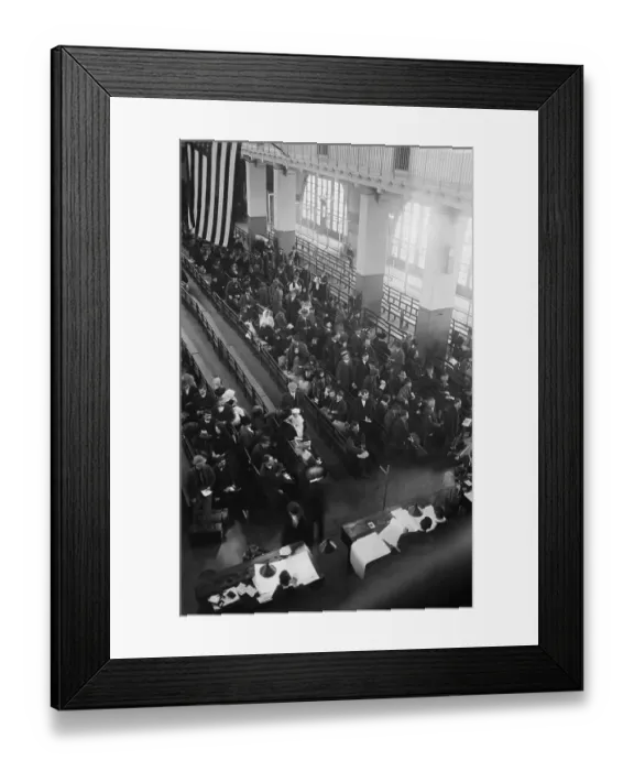 Framed Print : Ellis Island Registration Hall