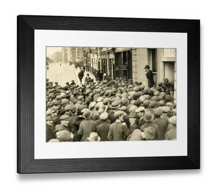 Framed Print : Labor Leader Addressing Crowd of Unemployed Framed Print : Labor Leader Addressing Crowd of Unemployed