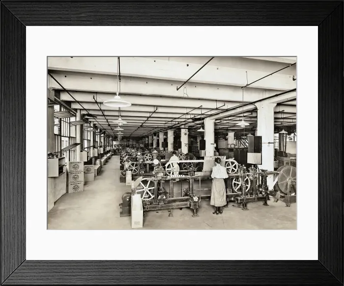 Framed Print : Factory Interior Women at Machines Framed Print : Factory Interior Women at Machines