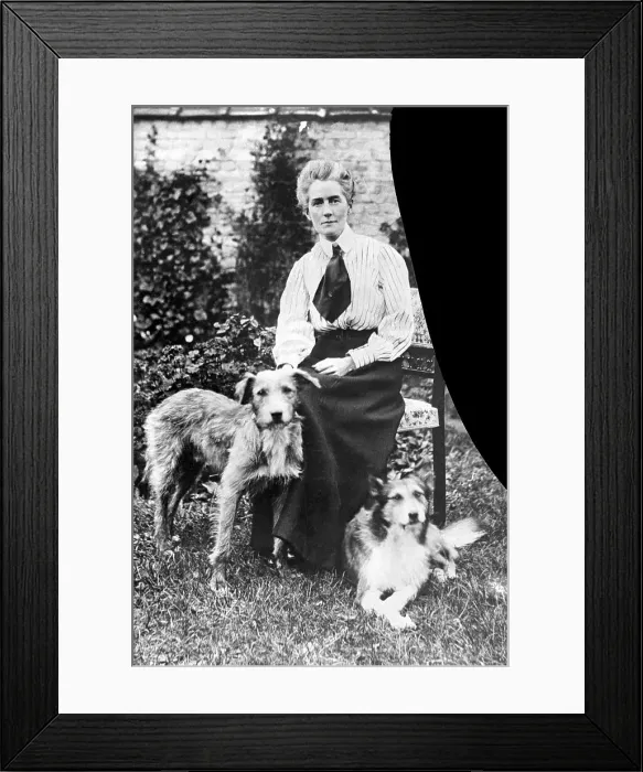 Framed Print : Edith Cavell with Dogs Framed Print : Edith Cavell with Dogs