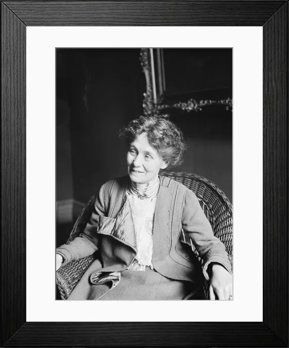 Framed Print : Emmeline Pankhurst Seated & Smiling Framed Print : Emmeline Pankhurst Seated & Smiling