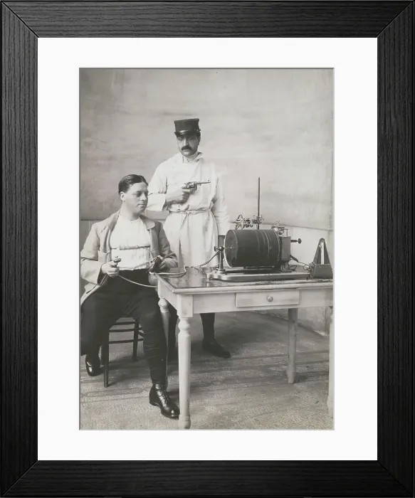 Framed Print : Police Testing Prisoner on Lie Detector Framed Print : Police Testing Prisoner on Lie Detector