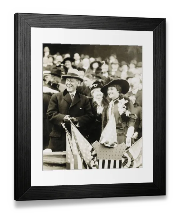 Framed Print : Woodrow Wilson Attending Game with Mrs. Galt Framed Print : Woodrow Wilson Attending Game with Mrs. Galt