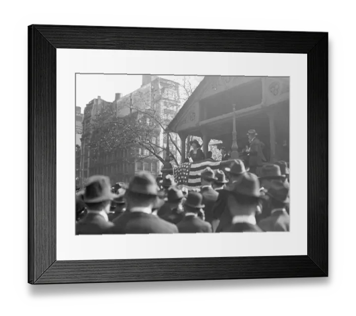 Framed Print : Jeanette Rankin Addressing Crowd Framed Print : Jeanette Rankin Addressing Crowd
