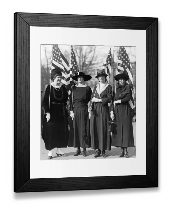 Framed Print : Women Suffragists Carrrying Flags Framed Print : Women Suffragists Carrrying Flags