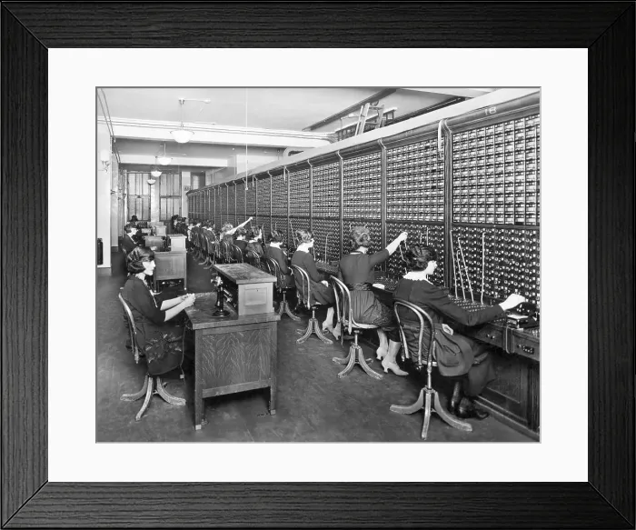 Framed Print : Group Of Switchboard Operators 1915 Framed Print : Group Of Switchboard Operators 1915