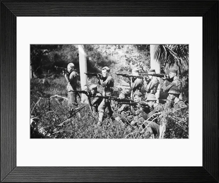 Framed Print : Marines With Guns On Hatian Shore Framed Print : Marines With Guns On Hatian Shore