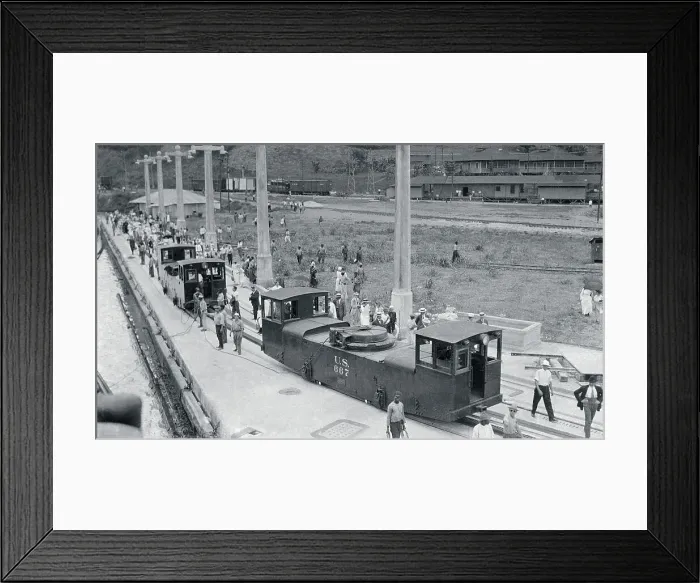 Framed Print : Workmen Operating Electric Mules Framed Print : Workmen Operating Electric Mules