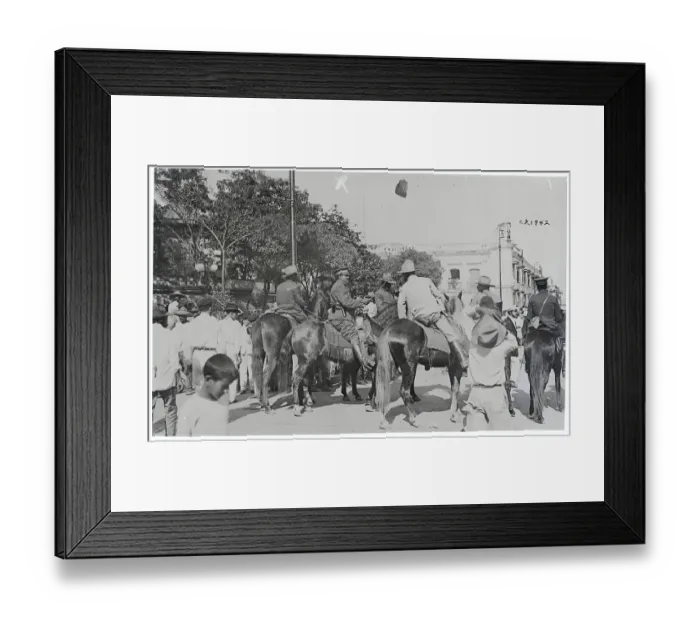 Framed Print : Carranza Forces in Main Plaza Framed Print : Carranza Forces in Main Plaza