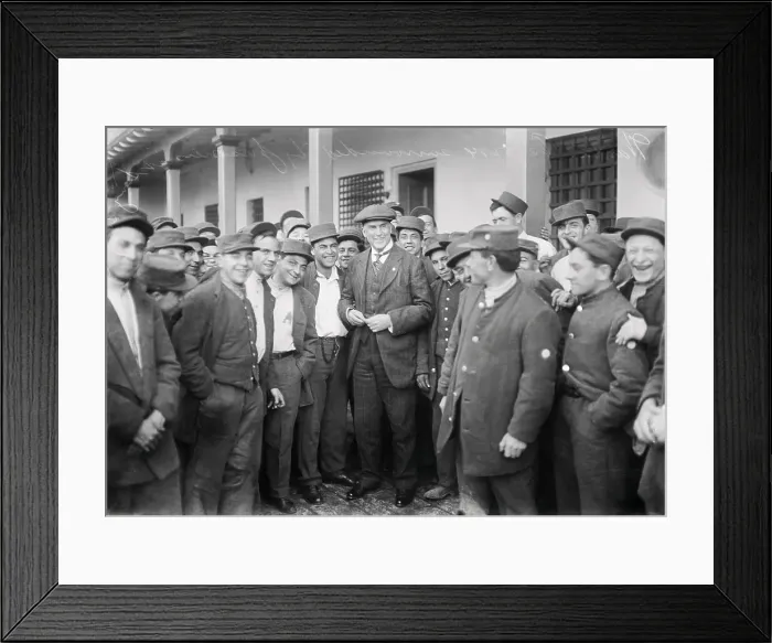 Framed Print : Warden Osborne Posing with Prisoners Framed Print : Warden Osborne Posing with Prisoners