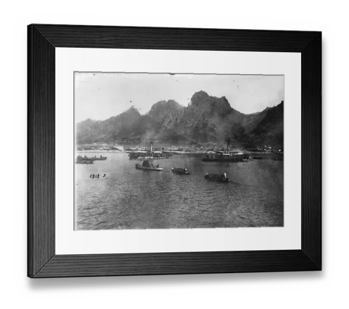 Framed Print : Japanese Troops Land by Sea in China Framed Print : Japanese Troops Land by Sea in China