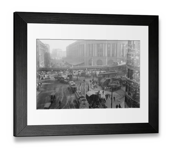 Framed Print : High Angle View of Subway Construction