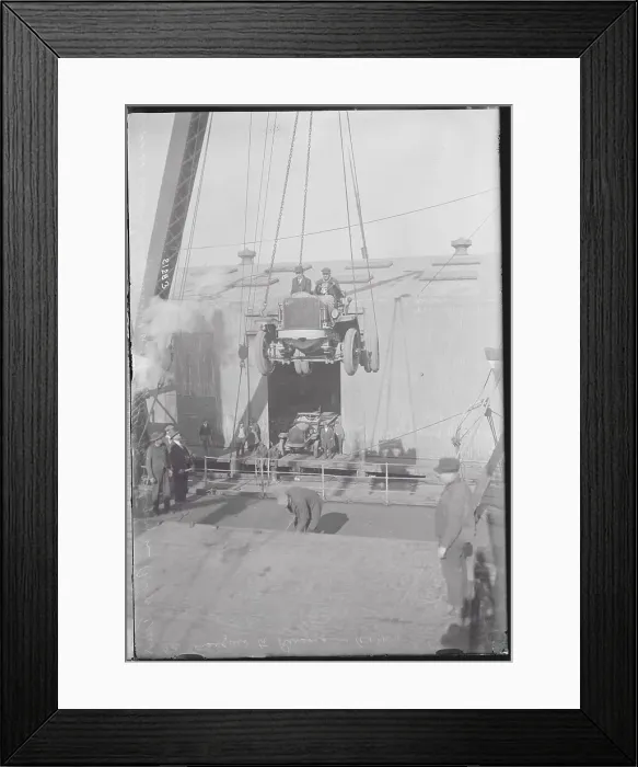 Framed Print : Trucks Being Loaded Aboard Ship Framed Print : Trucks Being Loaded Aboard Ship