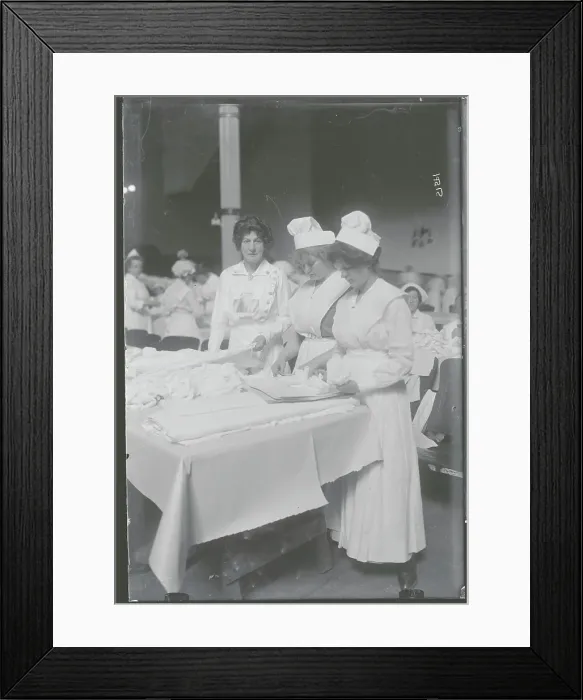 Framed Print : Salvation Army Making Bandages Framed Print : Salvation Army Making Bandages