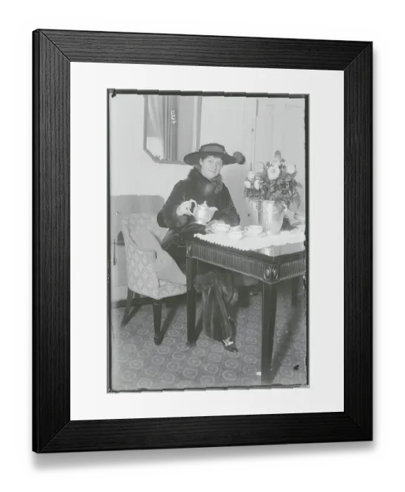 Framed Print : Mrs. Martin Glynn Pouring Tea Framed Print : Mrs. Martin Glynn Pouring Tea