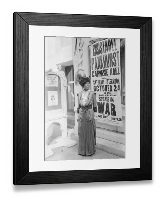 Framed Print : Christabel Pankhurst Reading Announcement Framed Print : Christabel Pankhurst Reading Announcement