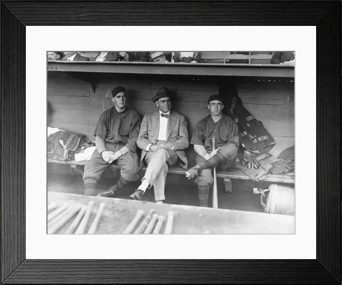 Framed Print : Baseball Players in Dugout Framed Print : Baseball Players in Dugout