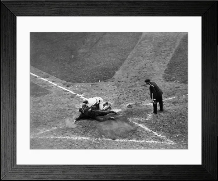 Framed Print : 1910S;George Schmidt Slides Across Plate Framed Print : 1910S;George Schmidt Slides Across Plate